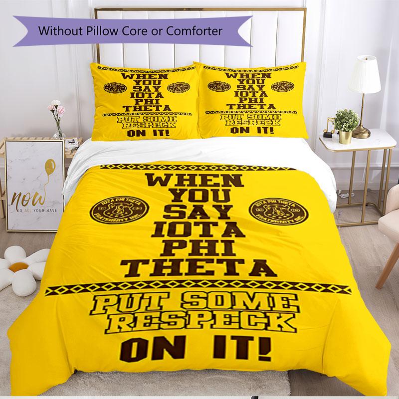 3pcs Duvet Cover Set (1*Duvet Cover + 2*Pillowcase, Without Core), Iota Phi Theta Print Soft All‑Season Bedding Set, Home Bedroom Decor Gift
