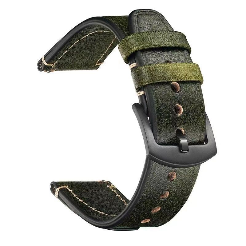 18mm 20mm 22mm Double-Layer Genuine Cowhide Leather Quick-Release Watch Strap Unisex for Samsung Smartwatches Huawei Watches Panerai