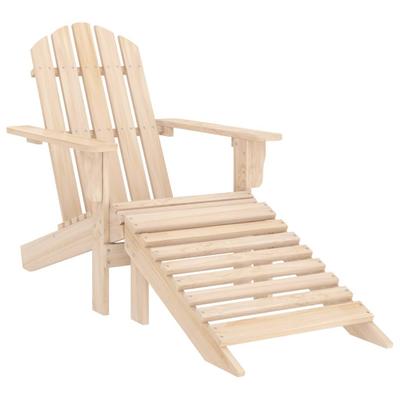 Vidaxl Adirondack Garden Chair With Footrest, Fir Wood