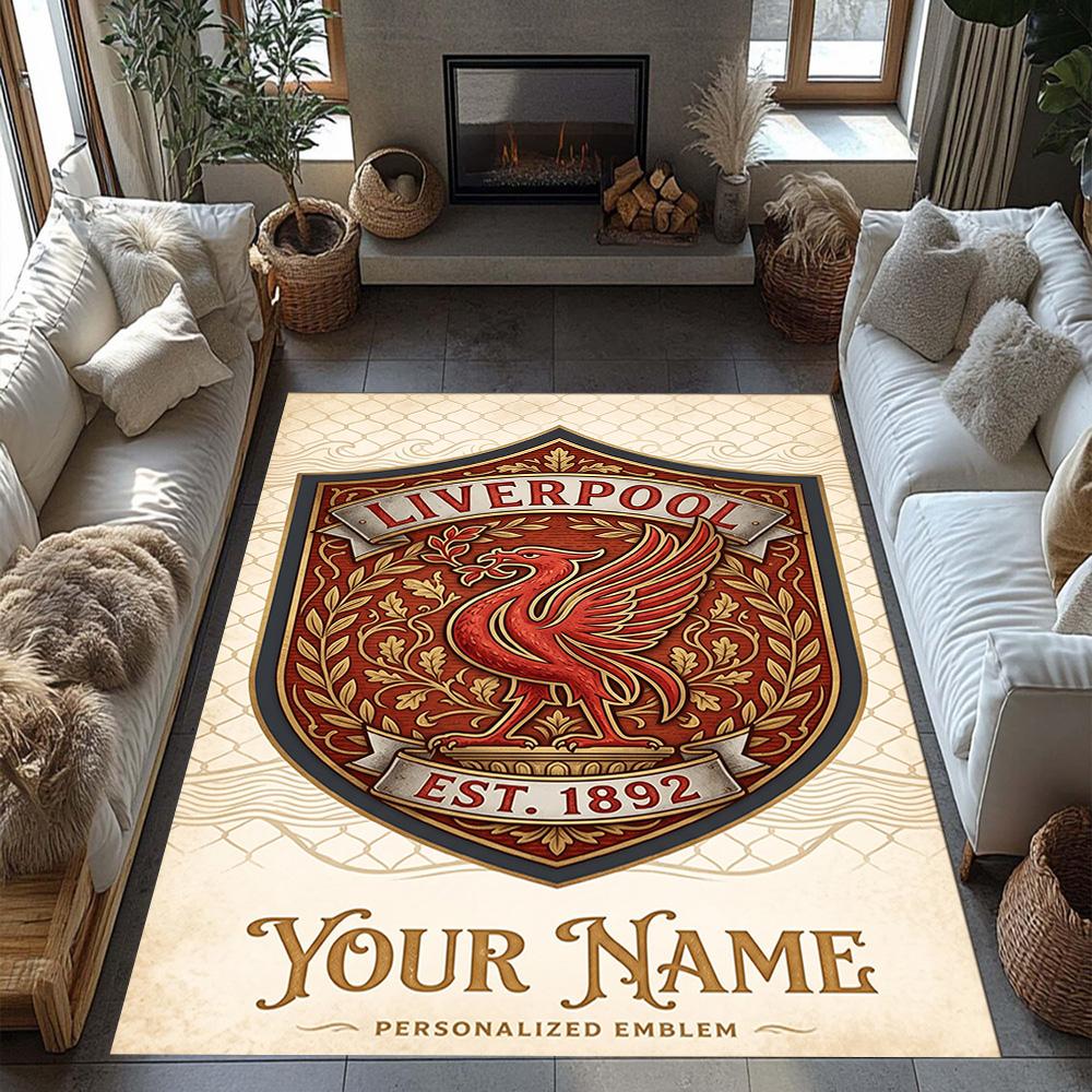 Liverpool Fc Customized Name Area Rug Perfect For Entryway Decorate Room Balcony Outdoor Antislip Carpet Decorate Offices
