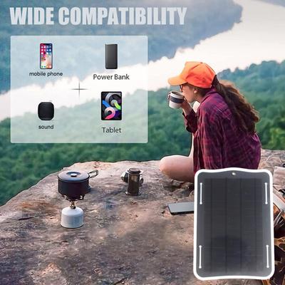 10W 5V solární nabíječka s USB kabelem, vysoce účinný univerzální venkovní nouzový napájecí panel pro telefony, ventilátory