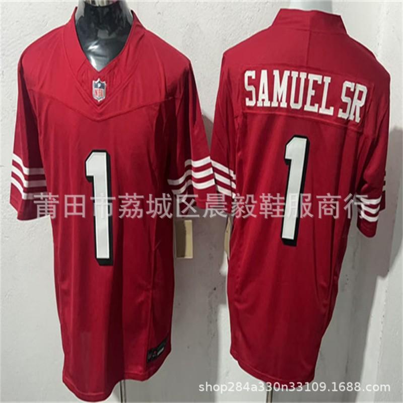 Camiseta Replica de Hombre NFL San Francisco 49ers George Kittle 85 Deebo Samuel 19 Nick Bosa 97 Mezcla de Algodón Uniforme de Fútbol