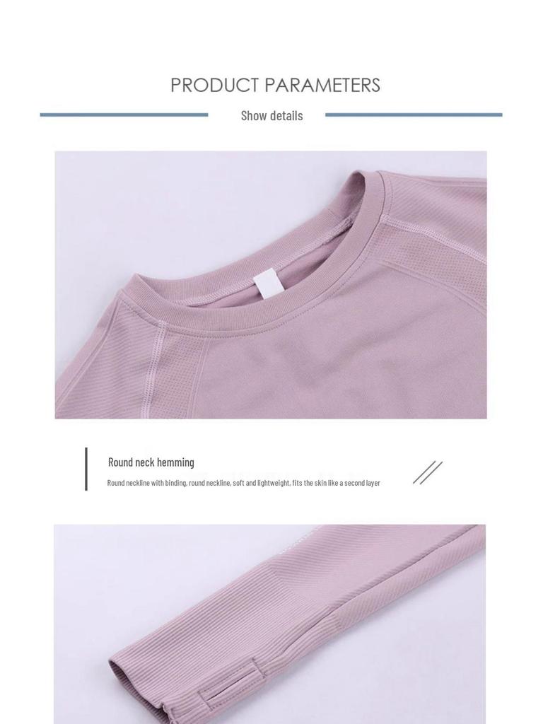 Breathable Slim Fit Long Sleeve Yoga Top for Outdoor Running & Training - Quick-Drying, Influencer-Endorsed