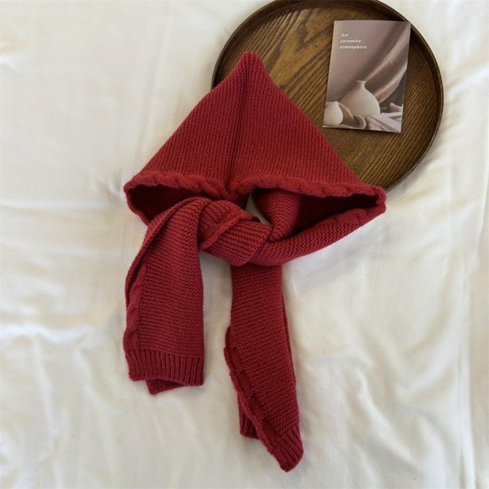 

Coldproof Pullover Cap Warm Beanie Hat New Shawl Kids красный