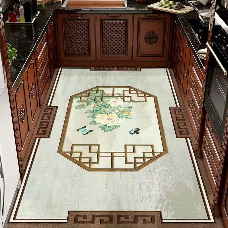 Diatomaceous earth kitchen floor mat: oil-proof, non-slip, water-absorbent, wipeable, stain-resistant, and quick-drying