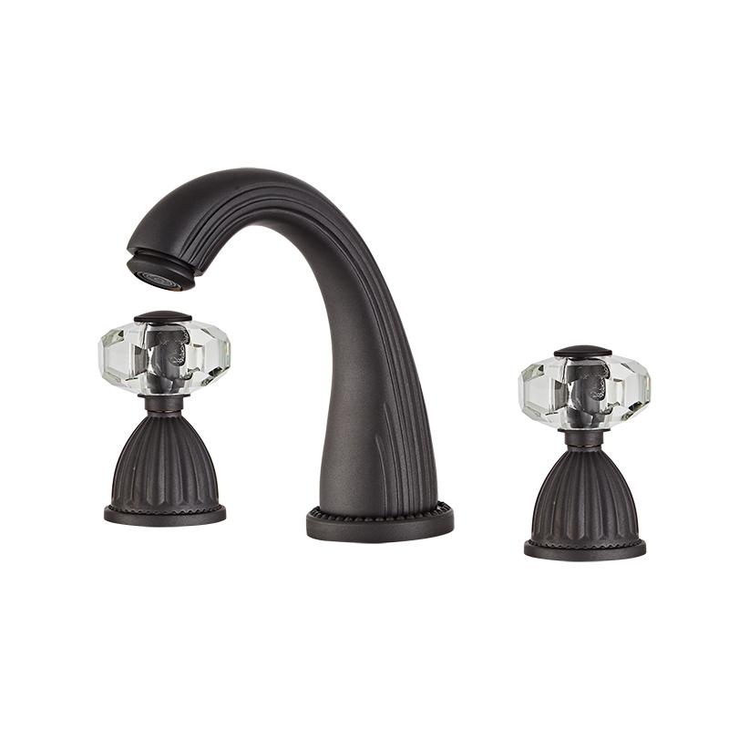 Rubinetto per Lavabo Grigio Canard Rubinetto per Lavabo da Bagno a 3 Fori a Larga Apertura Oro/Nero/Cromo Miscelatore per Lavabo Rubinetto Acqua Calda e Fredda Nuovo