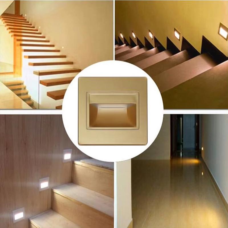 Luce per gradini con sensore di movimento umano Luce da incasso per gradini Luce notturna Luce per scale