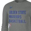 Nike Dri-FIT NBA Letter Print Crew Neck Long Sleeve T-Shirt 23-24 Season Golden State Warriors Men Tops Gray FD9949-063