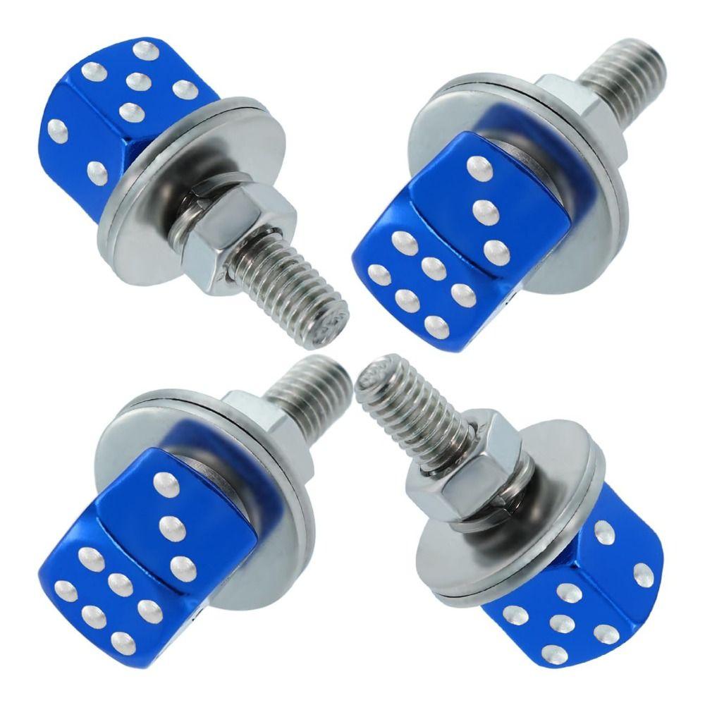 4Pcs Rust Resistant License Plate Screws Anti Loosening Frame Fastener Bolts Vehicle Accessories