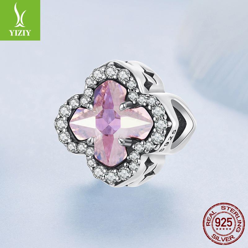 

Pink Cross S925 Sterling Silver Beaded Jewelry Accessories, Romantic Sweet Guardian Diy Beads
