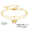 Cazador Cute Bowknot Charm Hand Bracelets for Women Stainless Steel Jewelry Double Beads Chains Bracelet Gift Trendy Wholesale