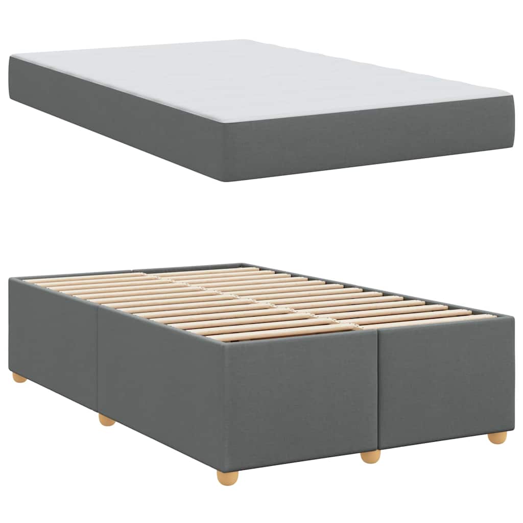 Bed Frame with Mattress Dark Gray 120 x 190 cm Fabric