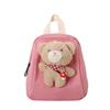 Children Backpack With Plush Bear Doll Decoration For Daily Casual Outings