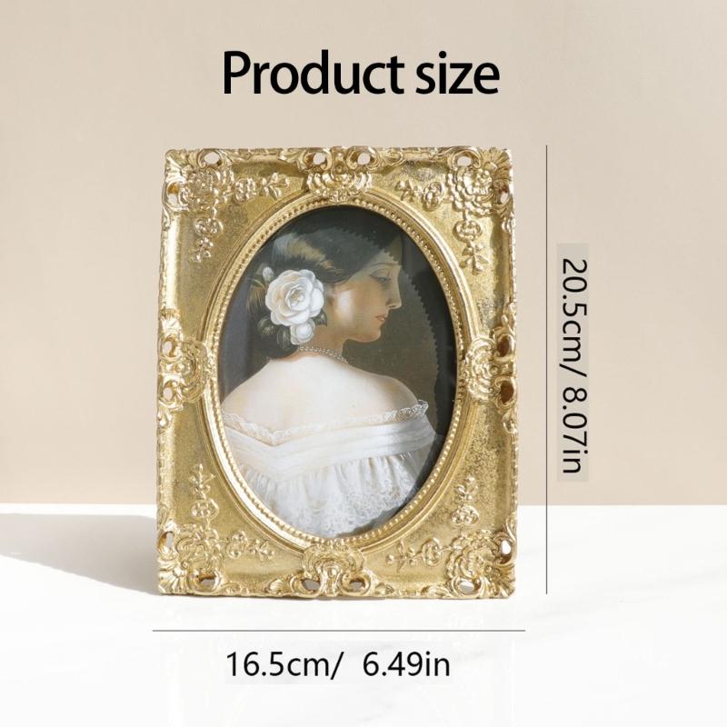 Antique Ornate Square Photo Frame for Tabletop Wall Display,Vintage Picture Frame,Decorative Photo Frame Home Decors