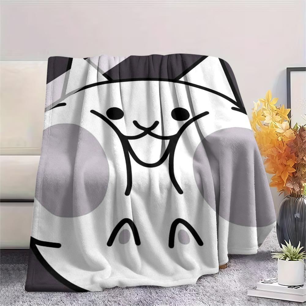 1PC THE BATTLE CATS Print Flannel Blanket, High quality Comfortable for All Seasons, Home Decor, Warmth and Comfort, Perfect for Christmas Gifts207