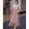 Demana French Retro Breathable Knit A-Line Dress