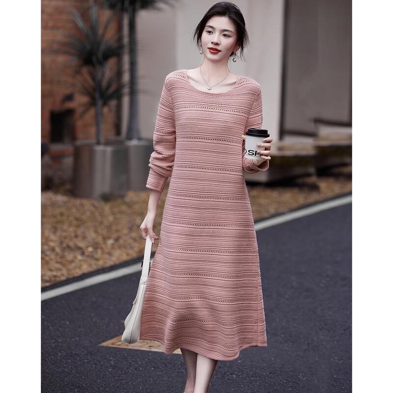 Demana French Retro Breathable Knit A-Line Dress