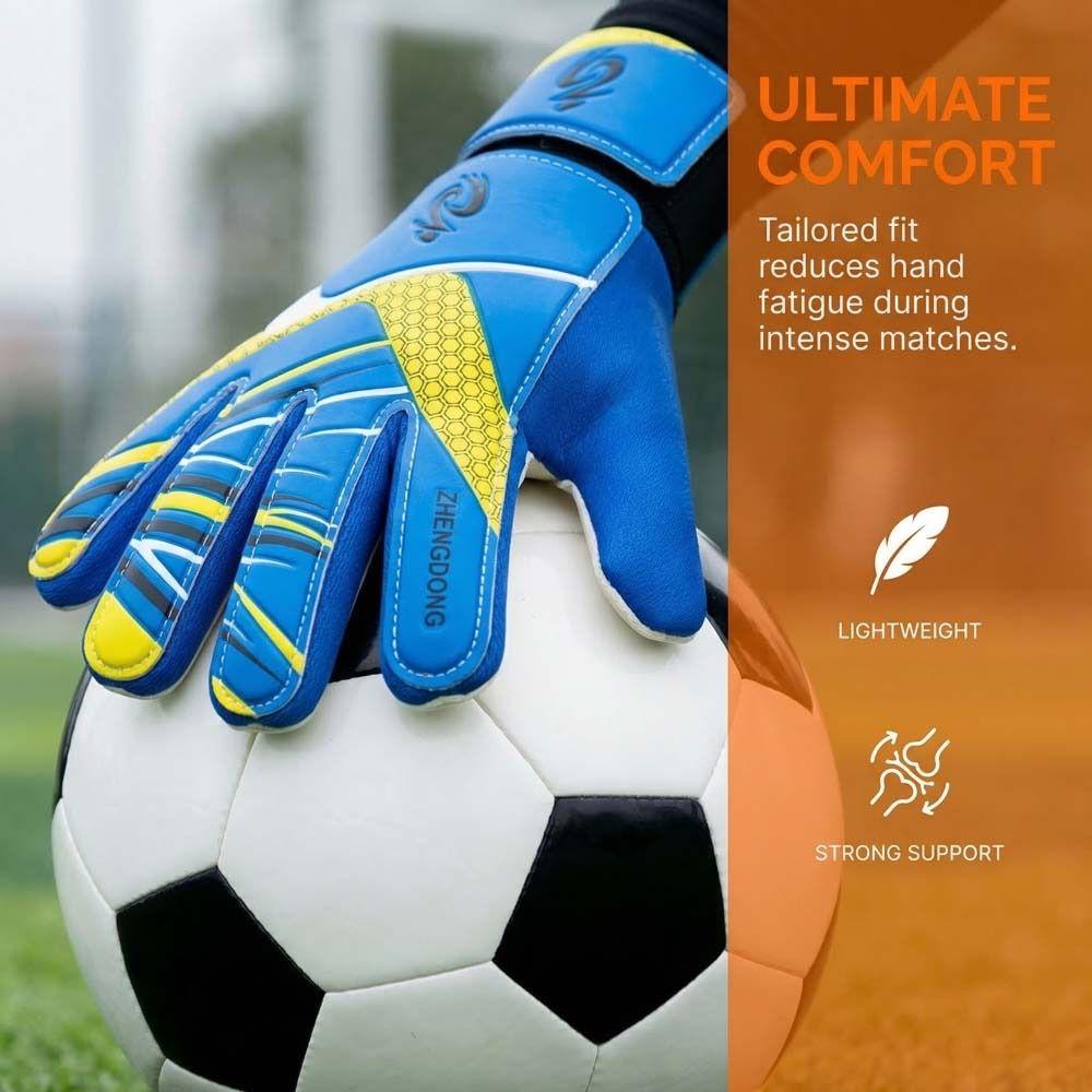 1 pair Finger Protection Children Soccer Gloves Double Sided Latex Goalkeeper Gloves  Play Soccer