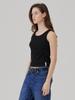 Weibeuyunion Binding Rib Sleeveless Top Black