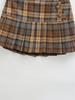 Women's Two-Color Plaid Pleated Skirt, College Style, Non-Revealing, High-Waisted, 2025 Autumn/Winter Collection