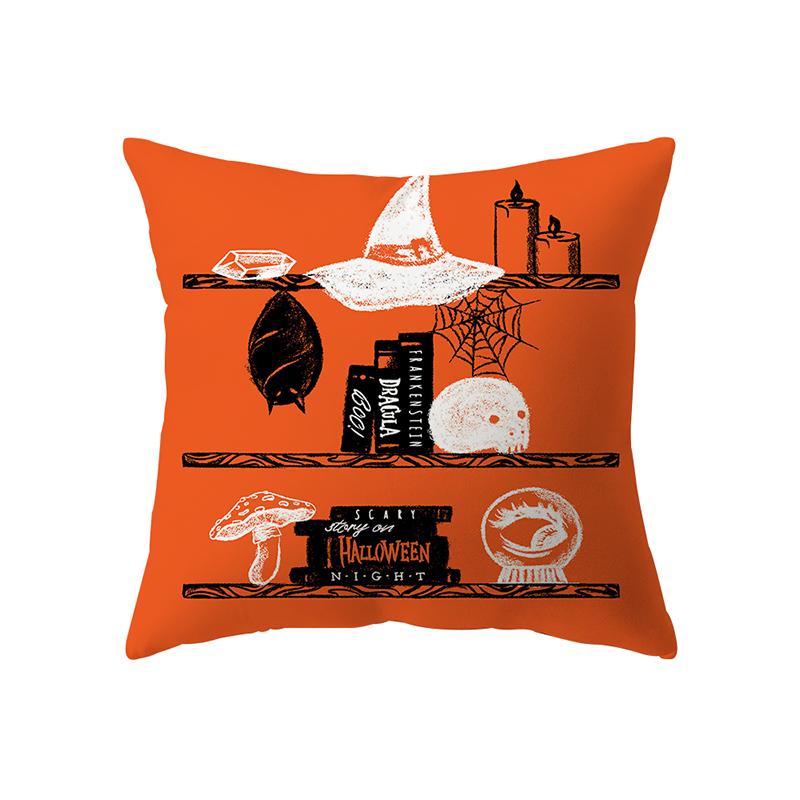 Halloween Theme Throw Pillow Cover Devil Pumpkin Throw Pillow Cover Sofa Chair Bed Cushion Cover Home Decor