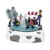 Animated Christmas Village Ice Rink Musical Box Ornament Table Displays Xmas Gift Seasonal Indoor Lighted Musical Snow Scene