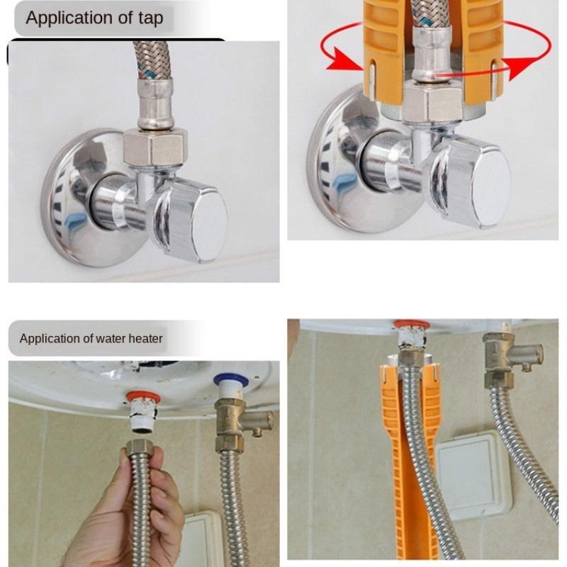 Multi Functional Sanitary Wrench Basin Bottom Detachable Floor Multi Sink Wrench, Plug-in Eight in One Wrench Installation Tool