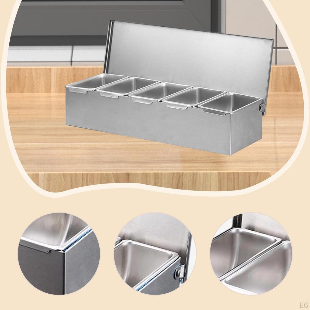Gewürzhalter, Edelstahlbox, Aufbewahrungstablett, Spender, Gewürzgläser,