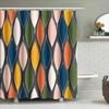 Modern Geometric Shower Curtain With Vibrant Colors Perfect For Bathroom Decor