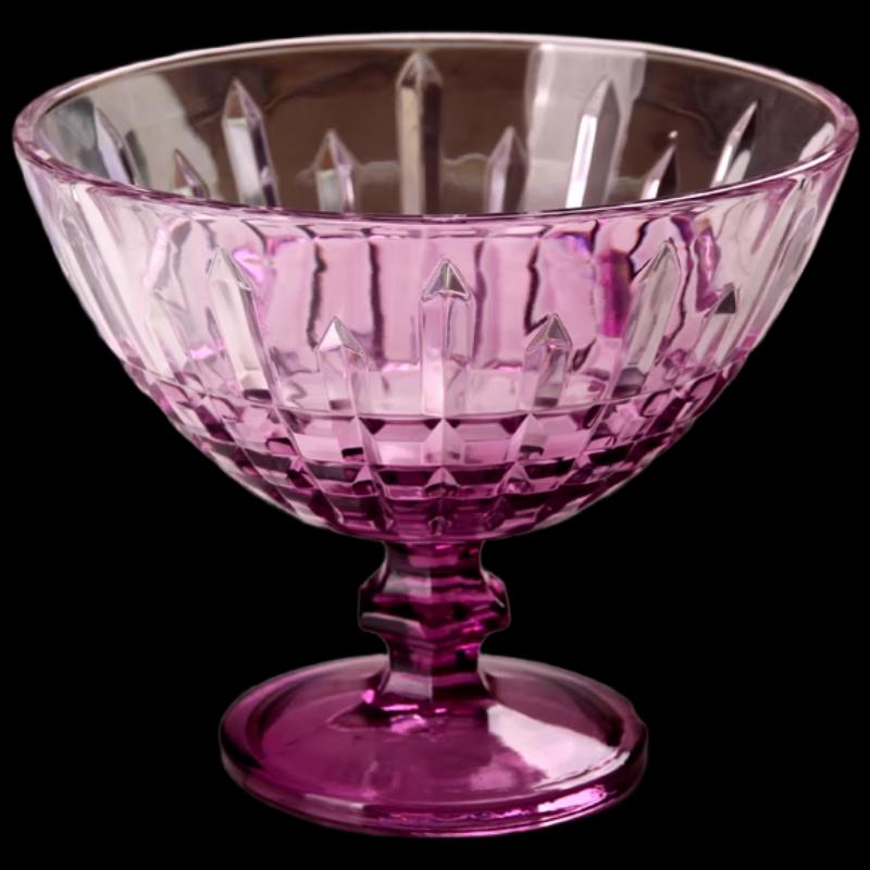 Tigela Pedestal de Vidro Roxa Criativa Flavinmci