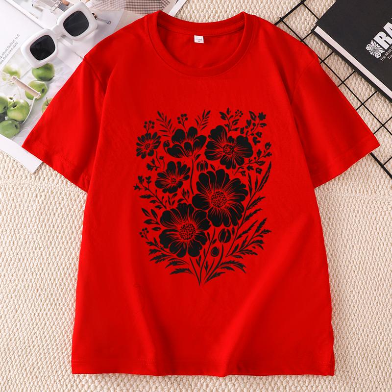 Vintage Pressed Flowers Tshirt Unisex Floral Tshirt Wildflowers T Shirts Boho Gardener Tshirt Unisex Ladies Clothing