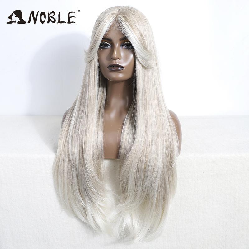 Noble Lace Front Wig Cosplay Straight Lace Wig 30 Inch White Wig Lace Part Wig For Women Synthetic Lace Front Heat Resistant Wig