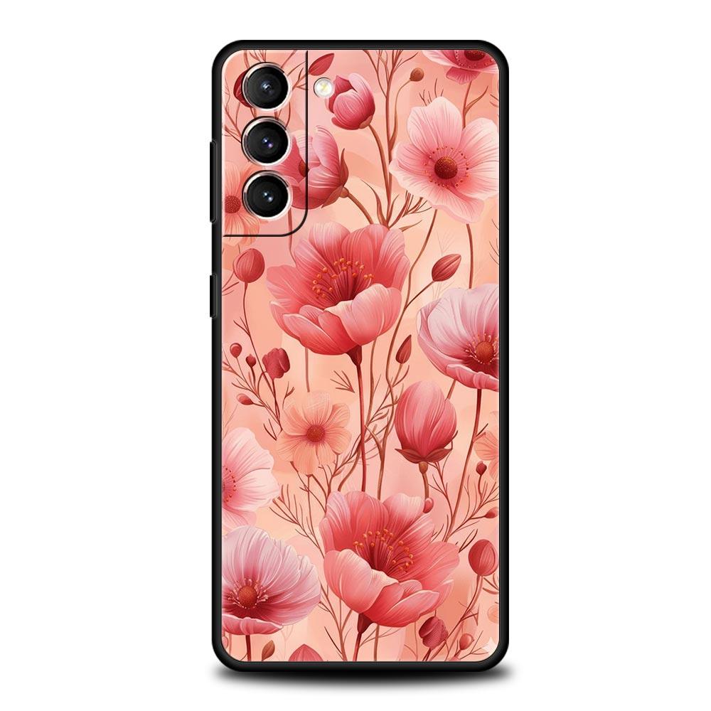 

Abstract Plants Flower Phone Case for Samsung Galaxy S26 S25 S24 S23 S22 S20 S21 FE Ultra S25 Edge Plus 5G Soft TPU Cover Capas for Samsung S26Ultra
