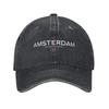 Amsterdam Niederlande Flagge Holland Unisex Stil Baseballkappe Used Baumwolle Hüte Kappe Lässig Outdoor-Aktivitäten Geschenk Snapback