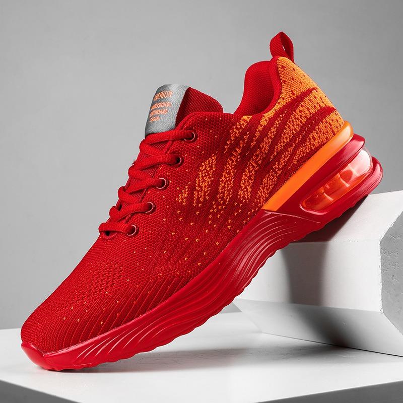 Men's Air Cushion Running Sneakers – Breathable Knit Non-Slip Athletic Shoes for Casual Walking