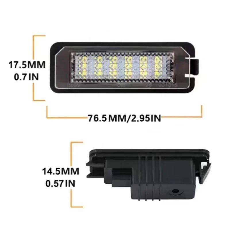 2pcs 6000K White LED License Plate Light Lamps For Seat Leon Ibiza Altea Exeo Car-Styling Number Lamps Auto Accessories License Plate Lights 2