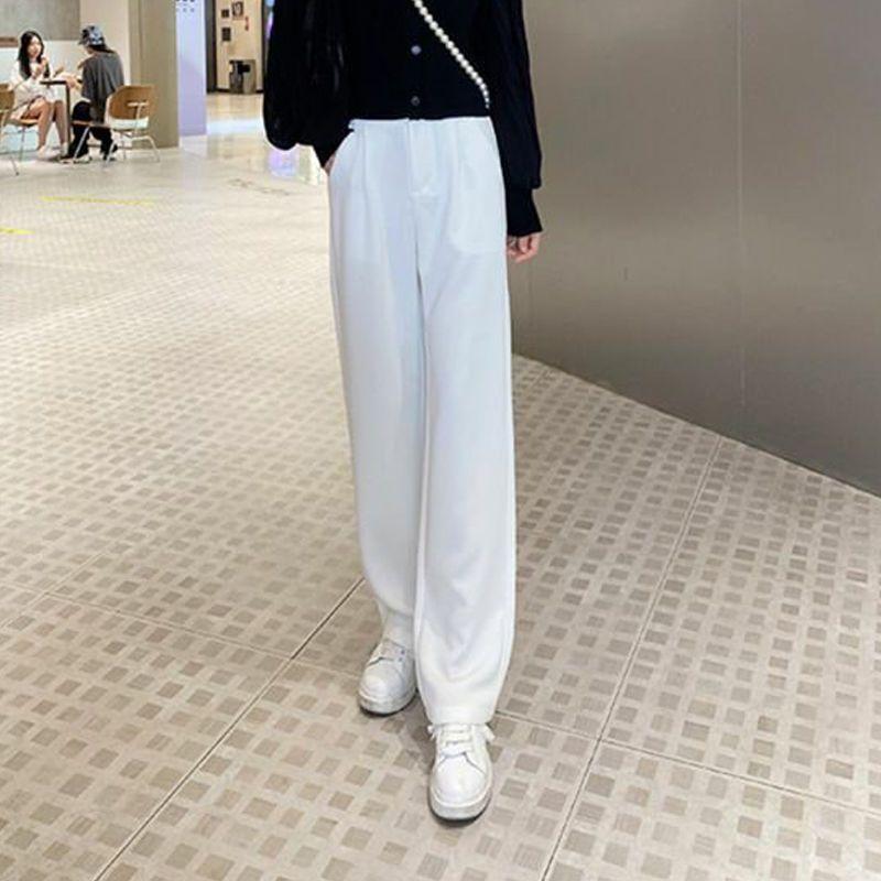 Autumn and Winter Temperament Fashion Suit for Women Petite Design Puff Sleeve Chiffon Shirt Casual High Waist Wide Leg Pants Two Piece Set