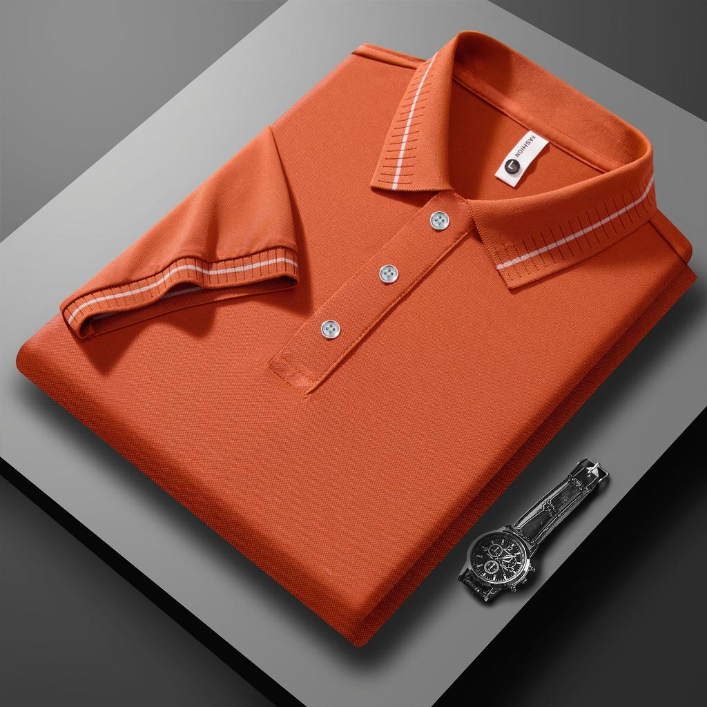 Lapel Men'S And Women'S Advertising Polo Shirt Ice Silk Cotton Business Casual Short-Sleeved High-End Top
