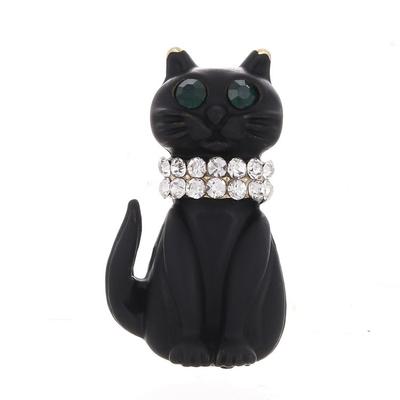 Animal Clothing Alloy Diamond Drip Cat Brooch Pin Brooch