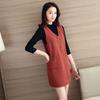 Women's Knitted Vest Mid-length V-neck Sleeveless Knit Dress Sleeveless Sweater Waistcoat