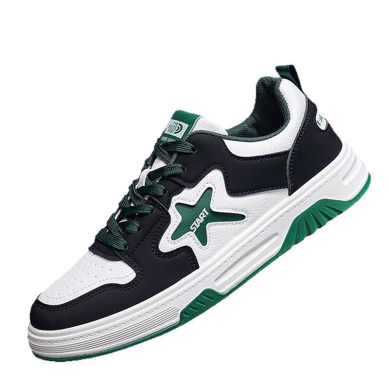 Men's Shoes Spring Casual Board Shoes Leather Surface Versatile Trend Sports Shoes Youth Fashion Student Shoes Soft Sole White Shoes