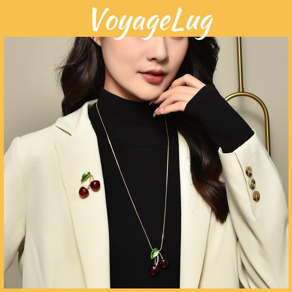 Pendant Fashion Cherry Sweater Necklace Women Decoration Unique Features Design