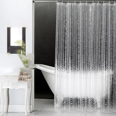 3D Printed PEVA Shower Curtain Thickened Waterproof Mildew Resistant Bathroom Bath Partition Universal Curtain