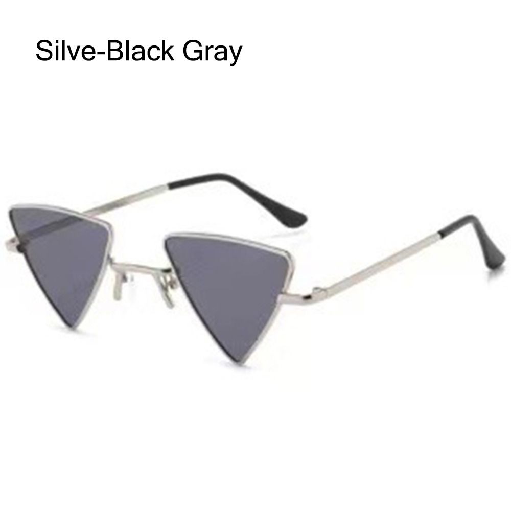 Small Hippie Sunglasses Women Men Triangular Metal Frame Tinted Colorful Lens Sun Glasses Punk Shades For Rave Party Halloween