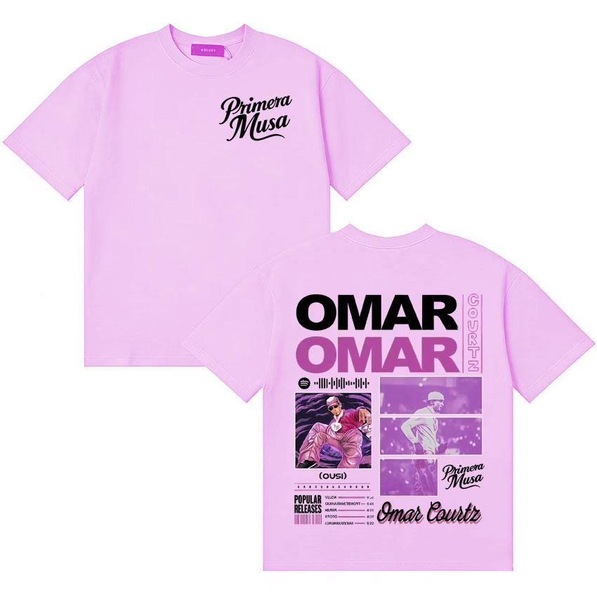 2026 Rapper Omar Courtz Primera Musa Gothic Unisexs Womens Double Sided T Shirts Oversized Cotton Vintage Pop Short Sleeve Tshirt