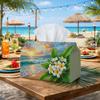 1pc Hawaiian Tissue Box with Plumeria Flower & Tropical Palm - Suitable for Rolls/Face Tissues Storage Organizer, Decorative Napkin Holder for Home, C