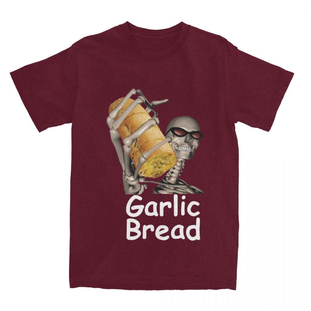 Couple T-Shirt Garlic Bread T-Shirts Fashion Funny Skeleton Meme Summer Tees Y2K Funny Design Cotton Clothes Plus Size 5XL