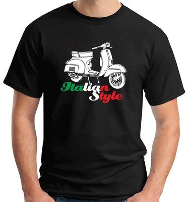 Italian Style Motorcycle Auto Motor Scooter TShirt 100 Cotton ONeck Summer Short Sleeve Casual Mens Tshirt Size S3XL