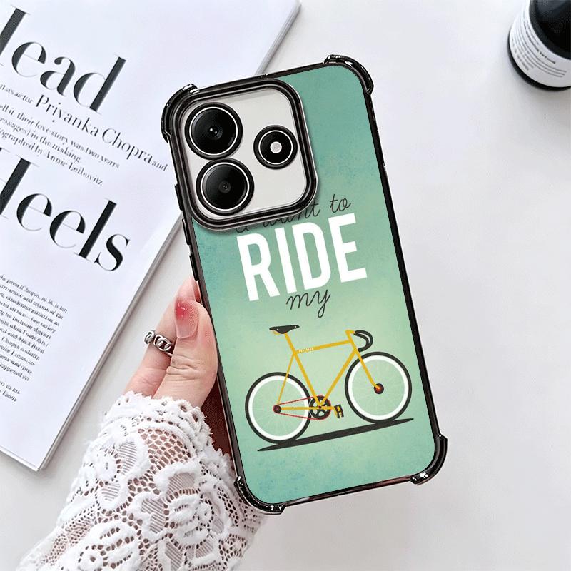 Bicycle Bike Sports Plating Phone Case For Xiaomi Redmi Note 14 15 Pro Plus 13 12 11 11S 11T 10 9S 9 5G Anti-Fall Airabag Cover
