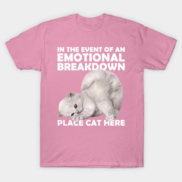 T Shirt Women In The Event Of An Emotional Breakdown Place Cat H Harajuku Print Kawaii Tshirt Summer Short Sleeve Female T-Shirt Top Tee